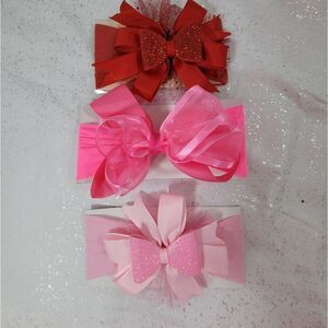 Headbands with Bows Set of 3 multicolor